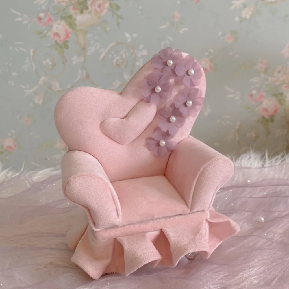 Doll Furniture BJD Dollhouse Sofa Box Doll Accessories Dresser Sofa Shape Travel Jewelry Box Sofa Chair Mirror