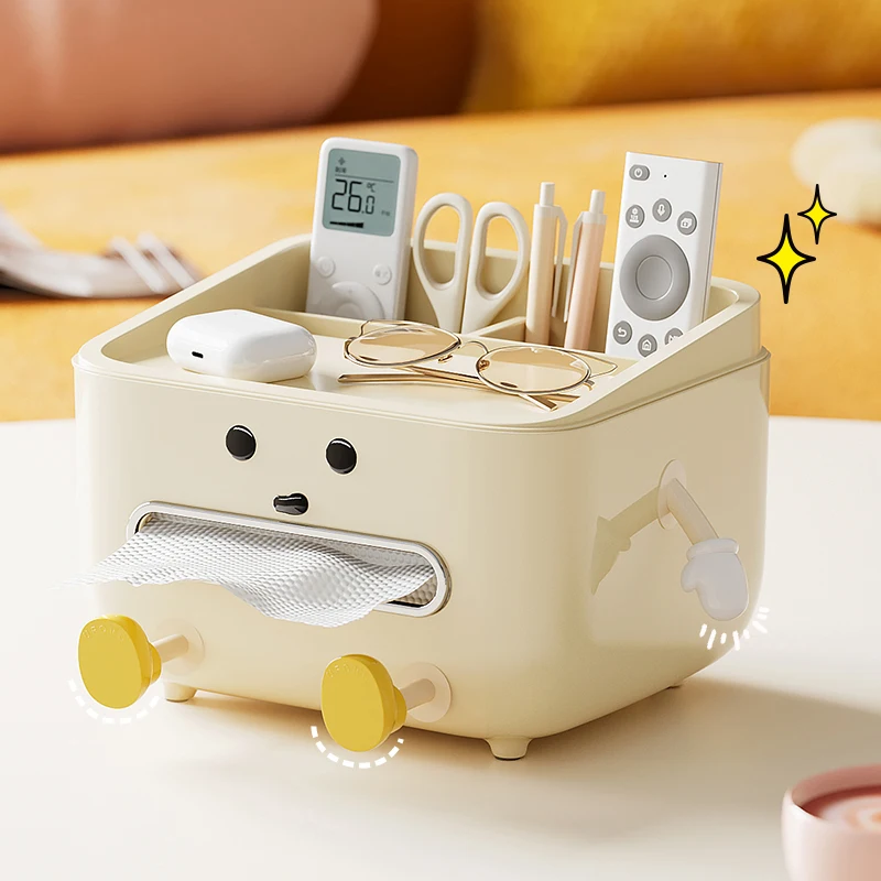 back to school Paper towel box Household living room bedroom bedside  multi-function Student Dorm Desktop organizer box