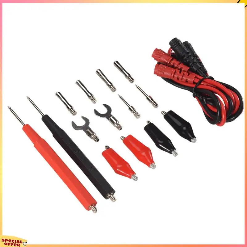 ABFI 16 шт. мультиметр тестовый щуп комплект тестовых проводов замена тестовых проводов щупы для цифрового мультиметра крокодиловые зажимы U-тип зонд
