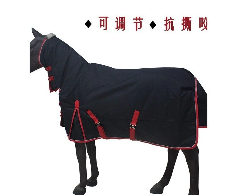 Winter Horse Neck Cover, Detachable Thickened Warm 1050D Waterproof Ballistic Nylon, Tear-Resistant, Outdoor Protection