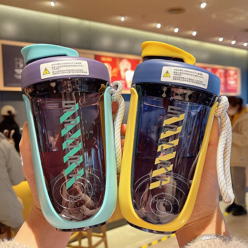 590Ml Portable Kawaii Plastic Tritan Shaker Water Bottle Sports Gym Travel Protein Shaker Drink Bottles Bpa Free New