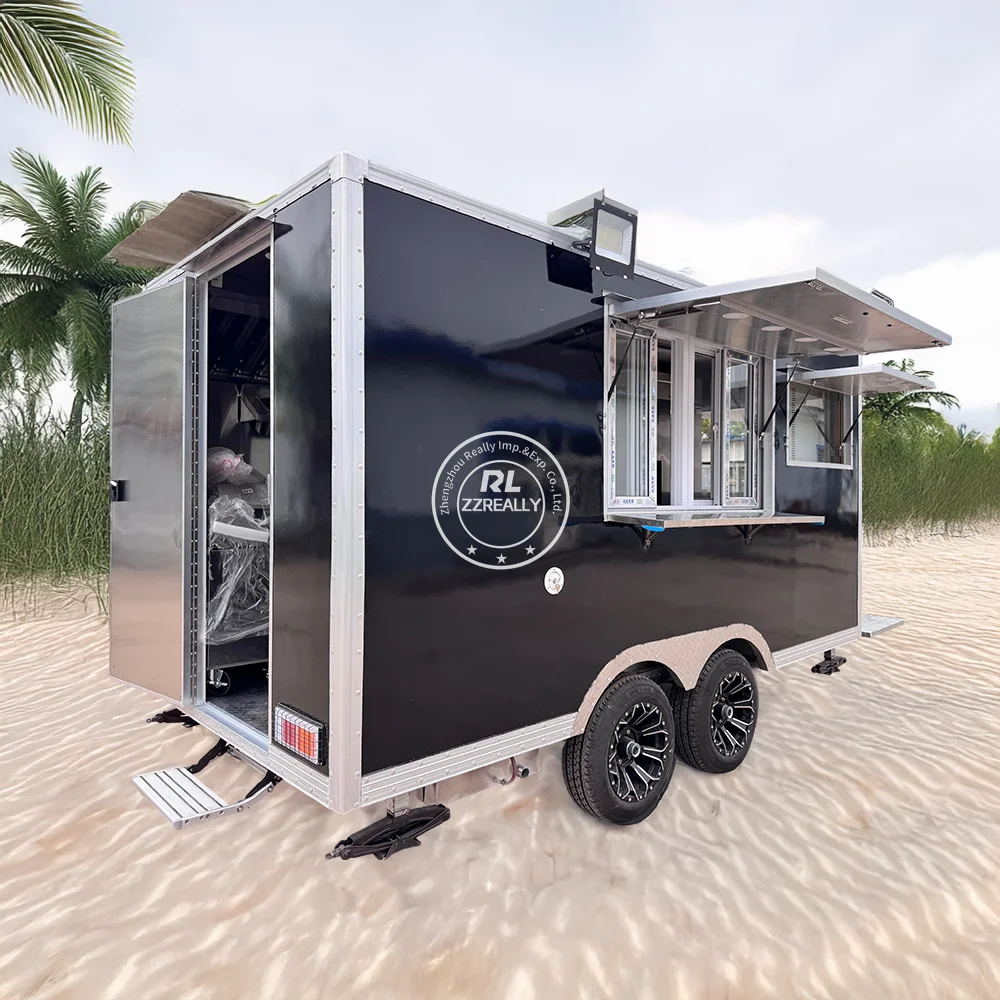 

Portable Mobile Stainless Steel Food Trailer Mobile Kitchen Concession Food Cart for Outdoor Event Catering