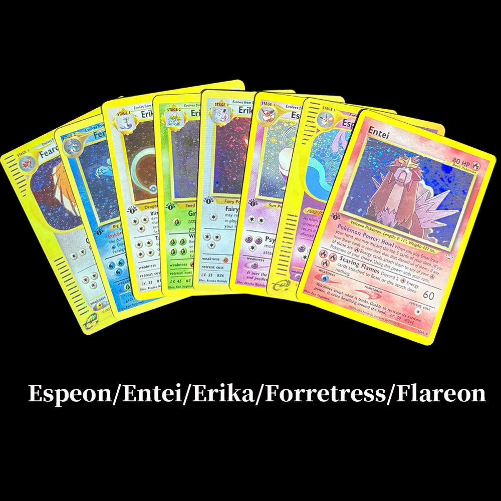 PTCG Proxy Cards Erika's Venusaur Bulbasaur Vileplume Clefable Flareon Espeon Entei Electrode Collectible Cards Festival Gifts