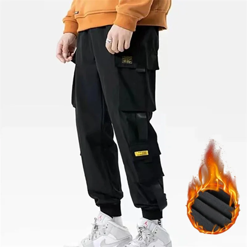 Sports pants for autumn and winter  warm lamb wool for spring and autumn  loose oversized casual pants for men with added wool