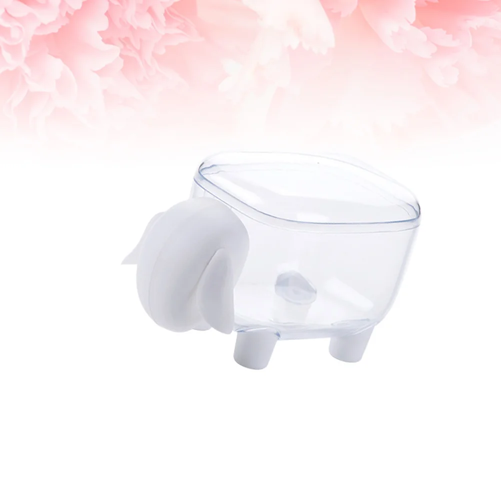 Sheep Shaped Plastic Storage Box Clear Storage Container Organizer Cosmetics Box Sundries Storage Case with Lid White