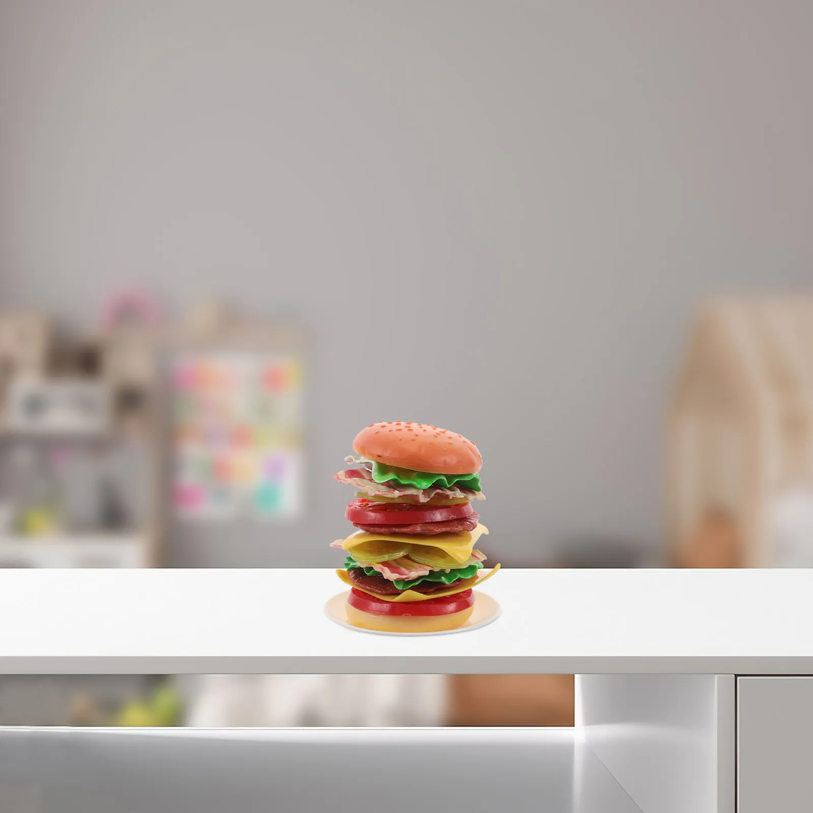 1Set Children's Hamburger Stacking Game Colorful Balance Building Layers Educational Concentration Training Toddler Interactive