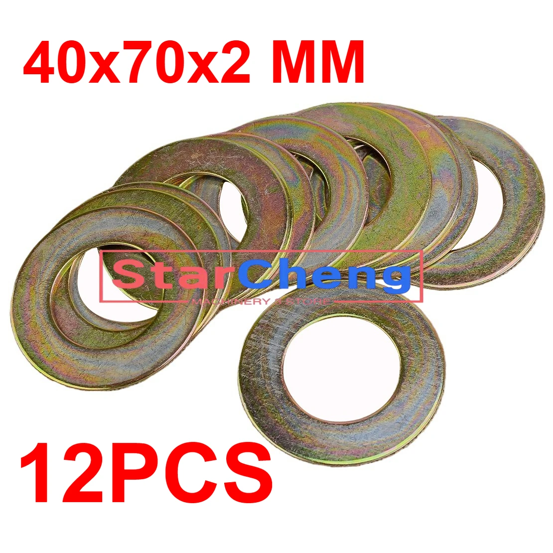 12PCS 40mmx70mmx2mm High Quality Excavator Skid Steer Iron Bucket Pin Shim Gasket