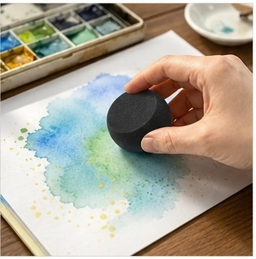 3Pcs Round Painting Sponges Multipurpose Soft Absorbent for Pottery Clay Watercolor Crafts Face Painting Art Tool