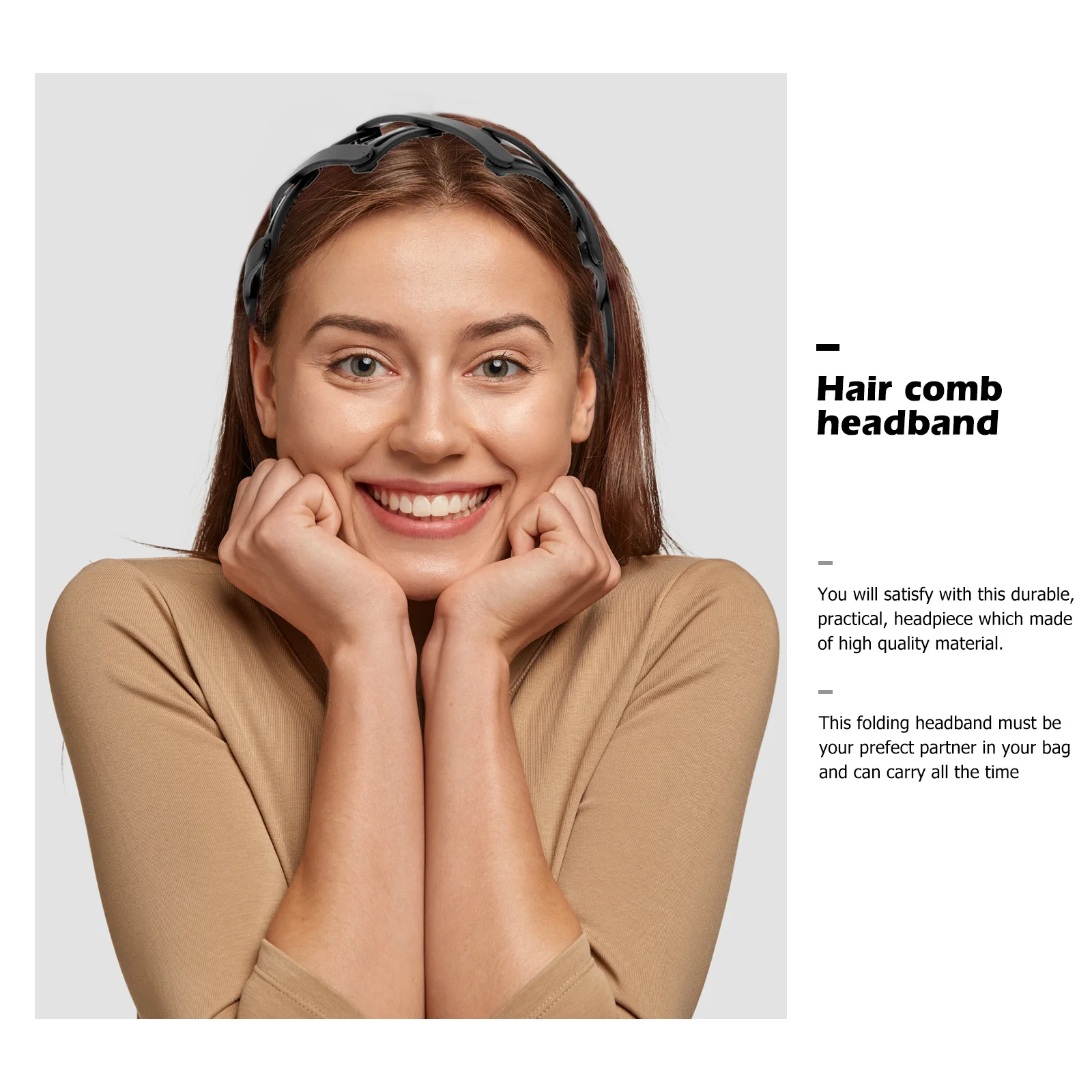 

2pcs Anti-Slip Folding Plastic Headband For Women Girls Teethed Hair Band Comfortable Daily Use Party Wedding Hair Jewelry