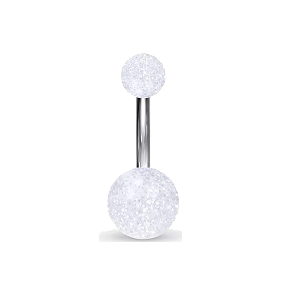 Belly Button Rings 14G Stainless Steel Navel Belly Earring CZ Heart Opal Navel Ring Barbell Body Piercing Jewelry