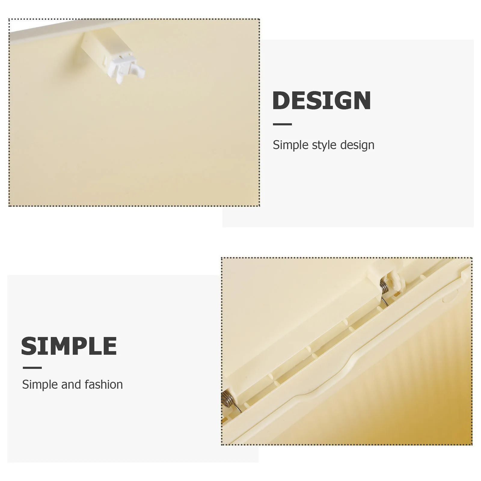 

Stylish Slim Trash Can Lid Large Opening Design Plastic Material Home Office Kitchen Bedroom Bathroom Waste Basket