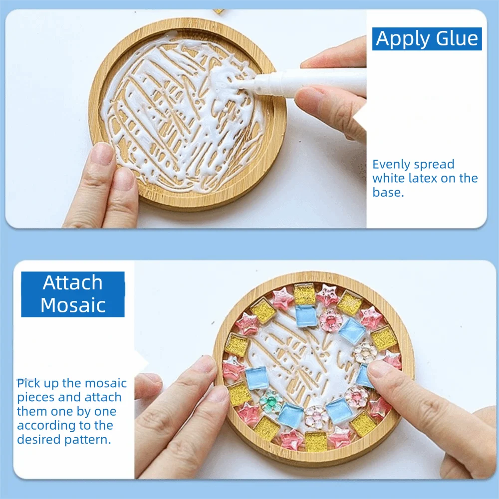 Creative Mosaic Cup Mat Material Pack Intellectual Development Parent-child Activity Mosaic Crystal Craft Tool Kit Practical