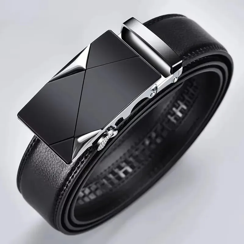 Cinturón de hombre de negocios a la moda, cinturón de marca de lujo genuino, cinturón con hebilla de metal, cinturón suave de cuero PU de alta calidad con pantalones cargo y vaqueros