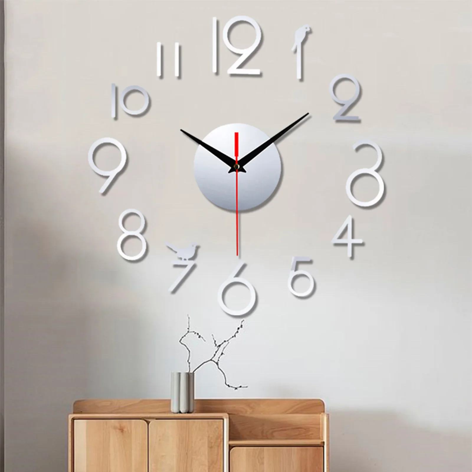 3D DIY Wall Clock Luminous Frameless Wall Clocks Digital Clock Wall Stickers Silent Clock For Living Room Office Home Wall Decor