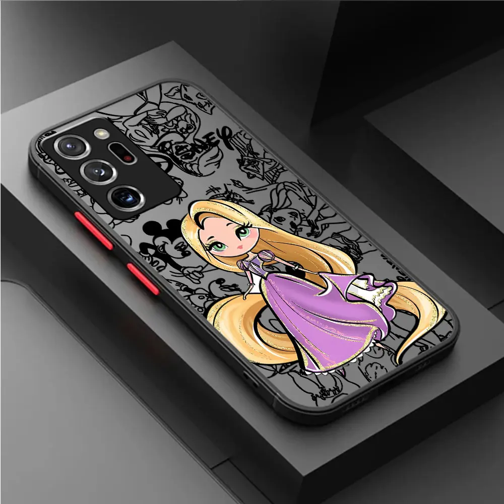 Cover Disney Princess Art Armor Matte Phone Case for Samsung Galaxy S21 Note 20 Ultra 10 Plus Note 10 8 9 S20 S22 S23 Note 8