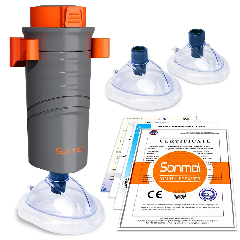 Adults Kids First Aid Anti Choking Rescue Device Automatic with 3 Different Sizes Masks Home Airway Assist Emergency Kit