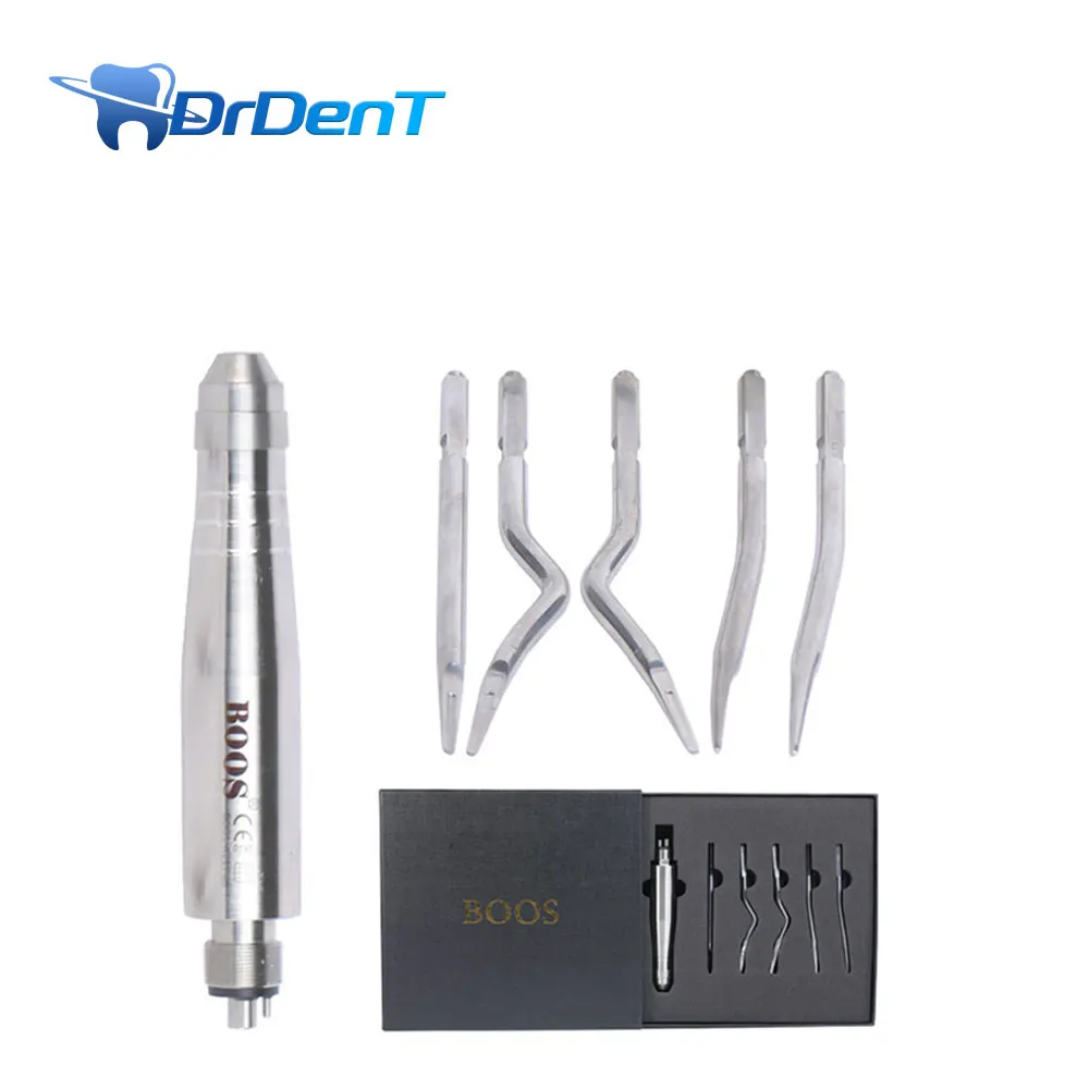 Dental Tooth Extraction Tool Kit Pneumatic Forceps Painless Stright Curved Root Elevator Dentist Automatically Instrument