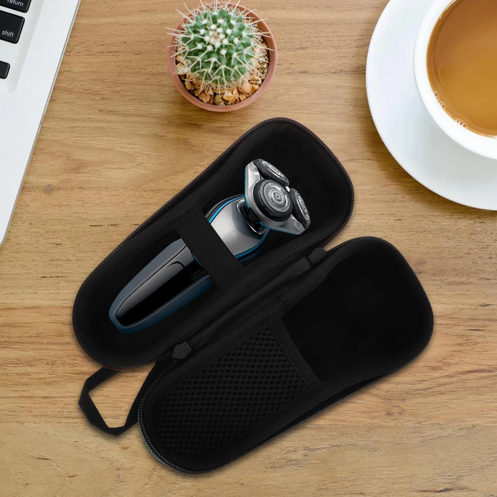 حقيبة ماكينة حلاقة سوداء للسفر مضادة للضغط وحقيبة تخزين واقية محمولة لرحلات العمل والمغامرات الخارجية المتوافقة #3