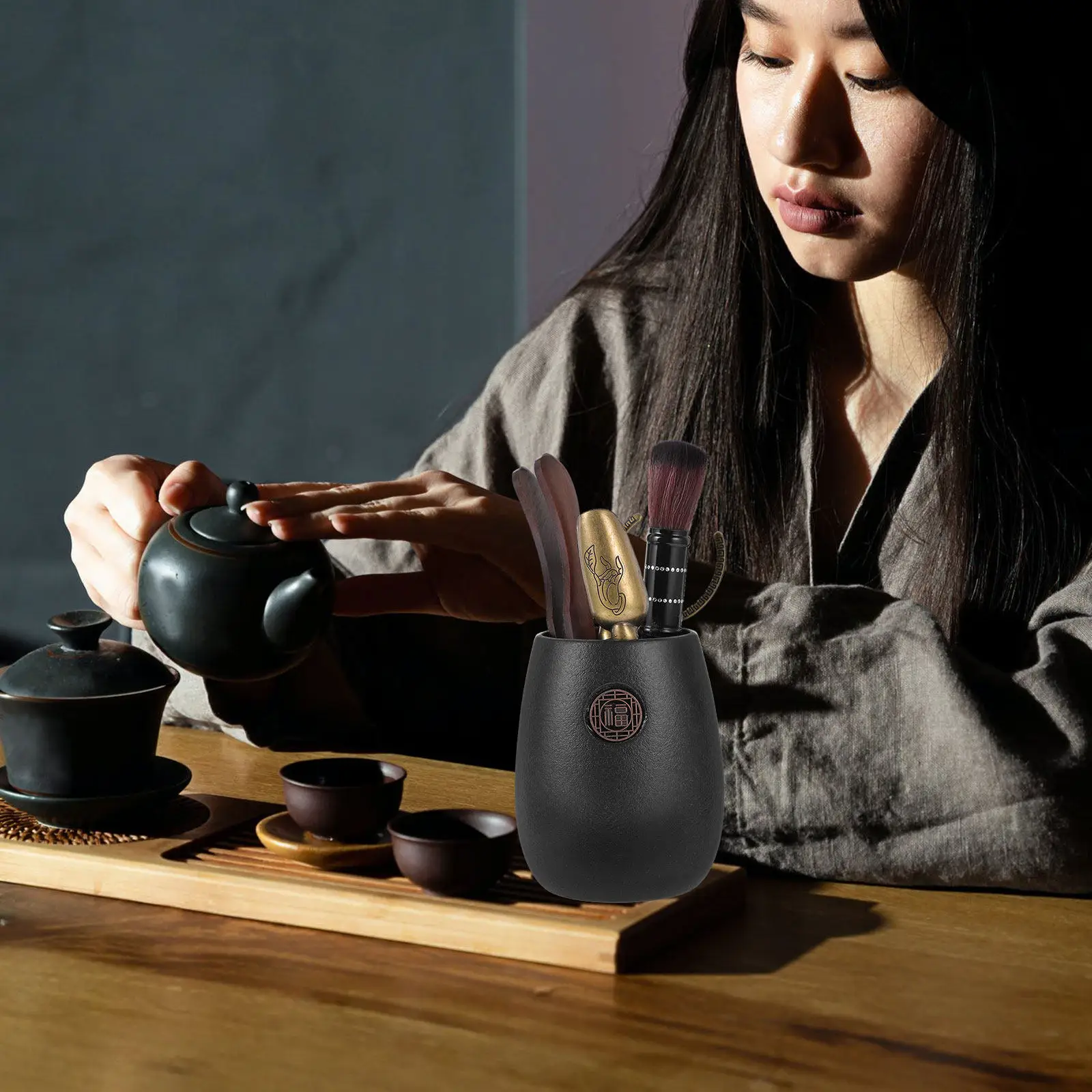 

1Set Tea Art Six Gentlemen Set Ceramic Surface Smooth Kung Fu Tea Making Tools Accessories for Ceremony Six Gentlemen Set