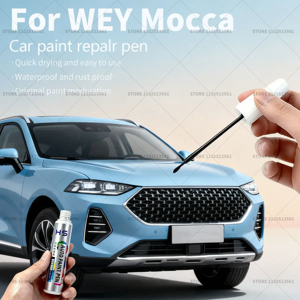 

Car Paint Repair Pen Touch Up Scratch Remover DIY Auto Accessories Silver BW White 106 Black 123 Blue Vanilla For WEY Mocca