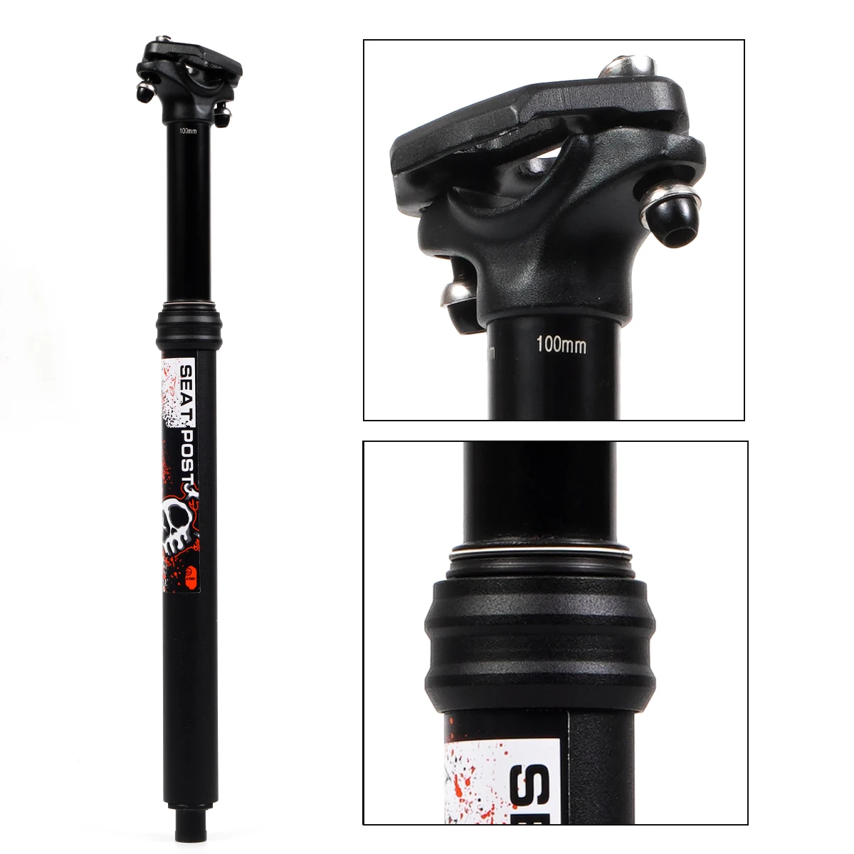 CNC MTB Seatpost Dropper 27.2 /30.9/31.6mm Hydraulic Lifting Suspension Bike Seat Post Stroke 80/100mm Bicycle Seatpost