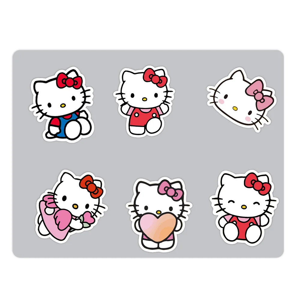 10/30/50 stücke kawaii sanrio hallo kitty aufkleber niedliche mädchen abziehbilder spielzeug telefon wasser flasche notebook spaß graffiti aufkleber dekoration