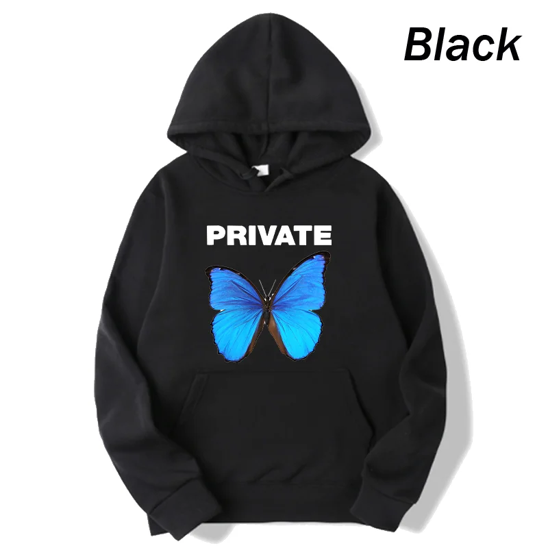 Butterfly Print Sweater Korean Style Women's Hoodie Women's Harajuku Sweater Autumn and Winter Couple Sweater Sweatshirts