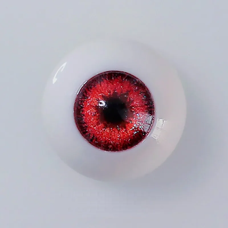 16mm BJD Doll Eyeballs Round Demon Red Resin Eyes Handdrawn 9mm Pupil