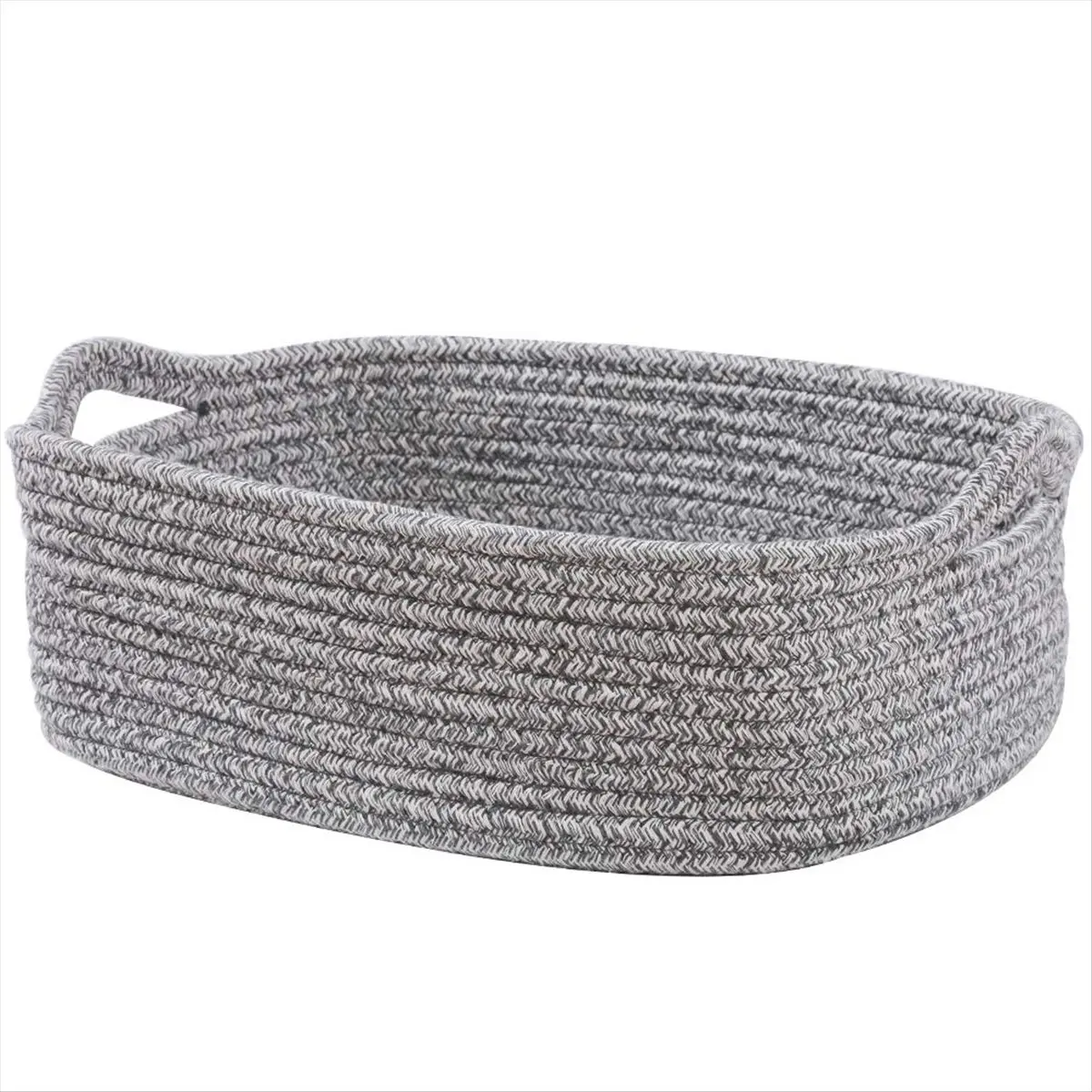 ABFW Rectangular Cotton Rope Storage Basket Toy Storage Basket Bathroom Storage Basket, A