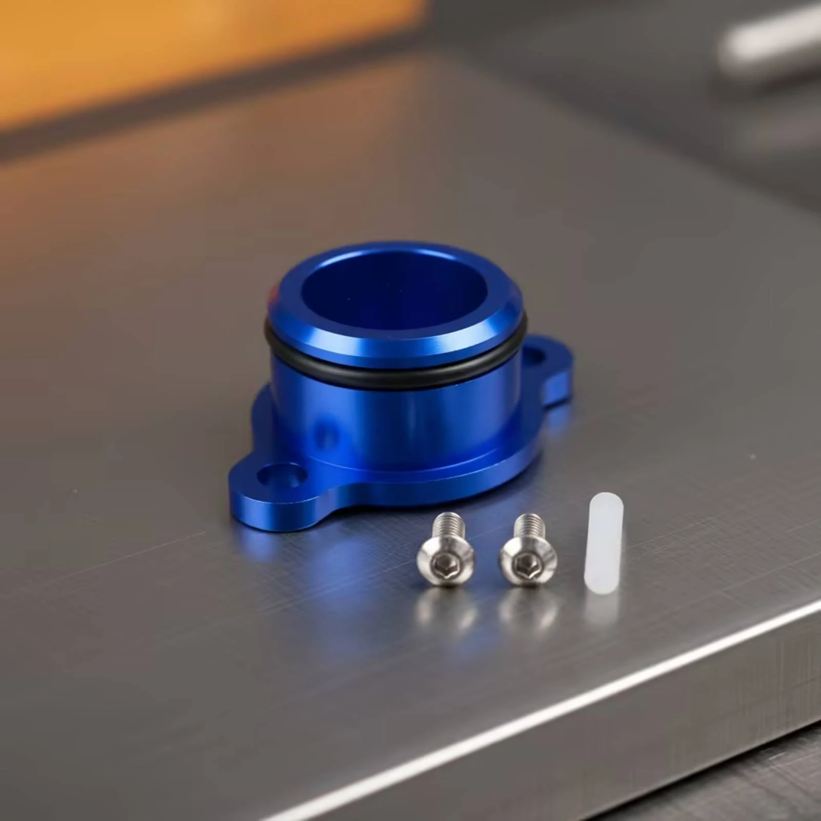 Block-off Plug with Mounting Screws Anodized Block-off Plug with O-Gasket Slim-Profile for Builders, Motocross Maintenance