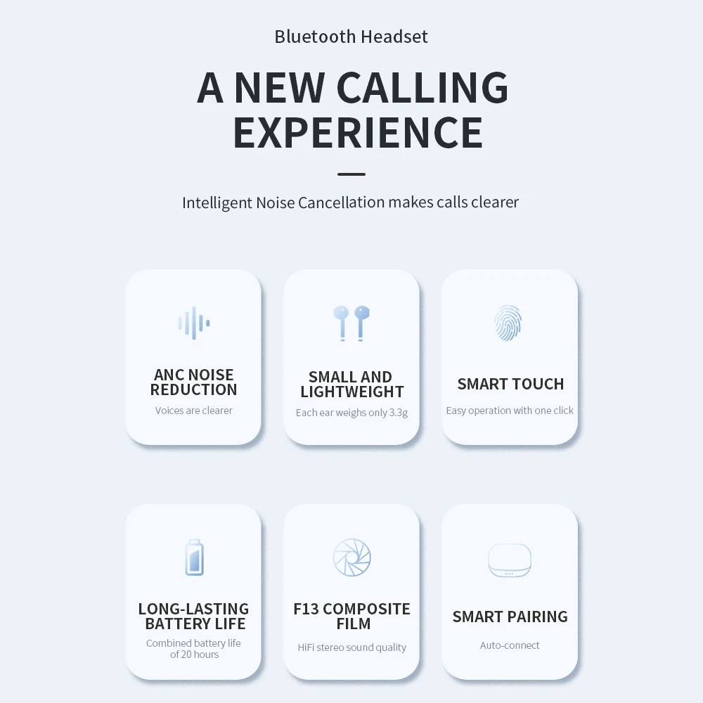 SONY A9 Pro Bluetooth Headset In-Ear HiFi Stereo Game Waterproof Earphone Sport Wireless Earbuds With Microphone LED Headphones