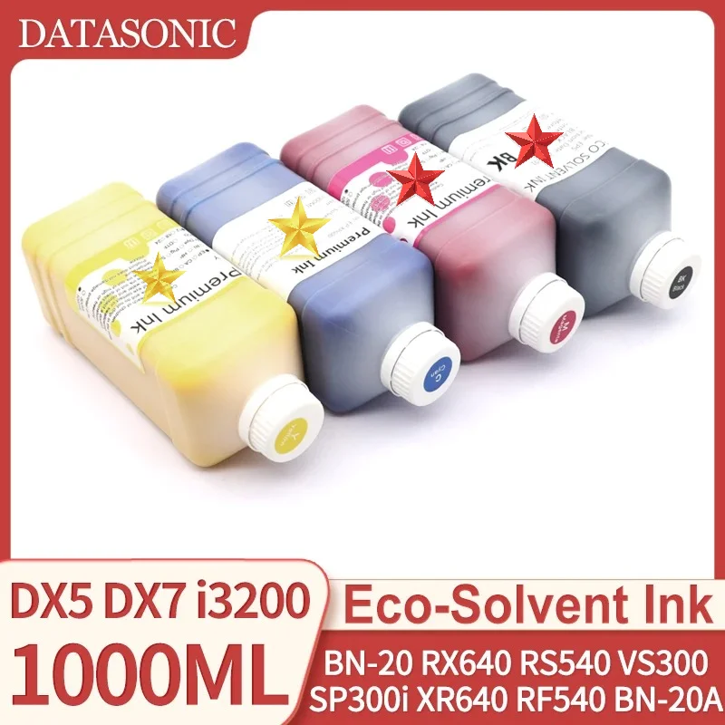 RS540 SP300 BN-20 VS300 1000ML Eco-Solvent Ink compatible For Roland MAX MAX2 MAX3 Mimaki Epson DX4 DX5 DX7 Printhead for Mimaki