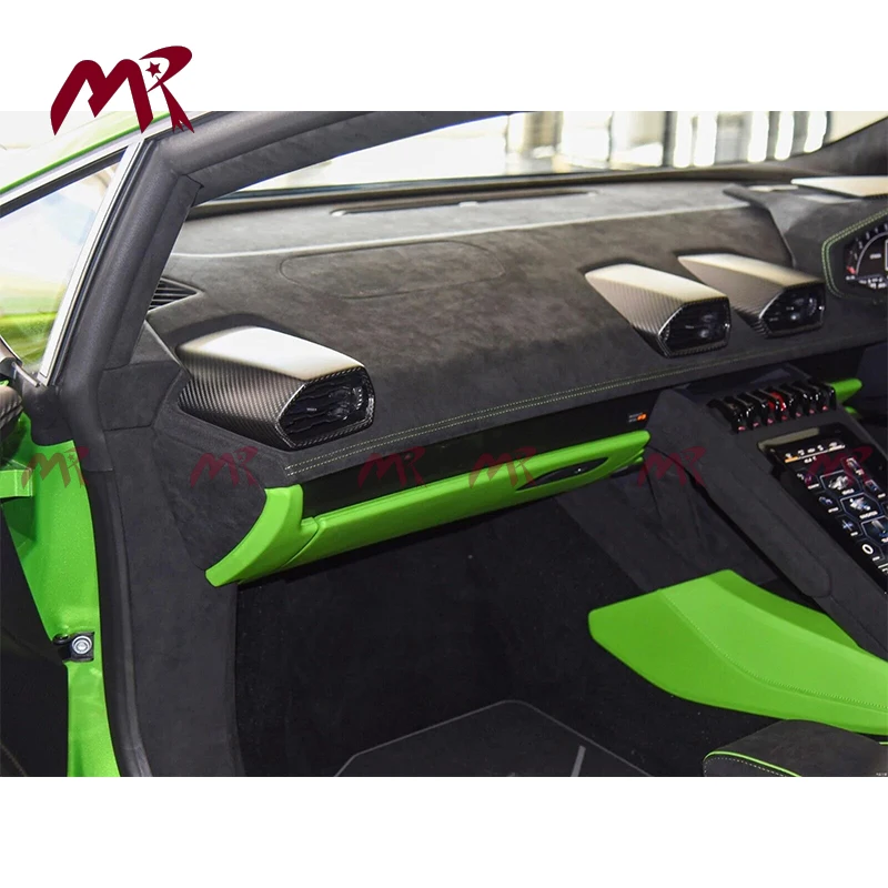 4Pcs Real Dry Carbon Fiber Air Condition Vent Cover Trims For Lamborghini Huracan LP610 LP580 EVO Coupe Spyder