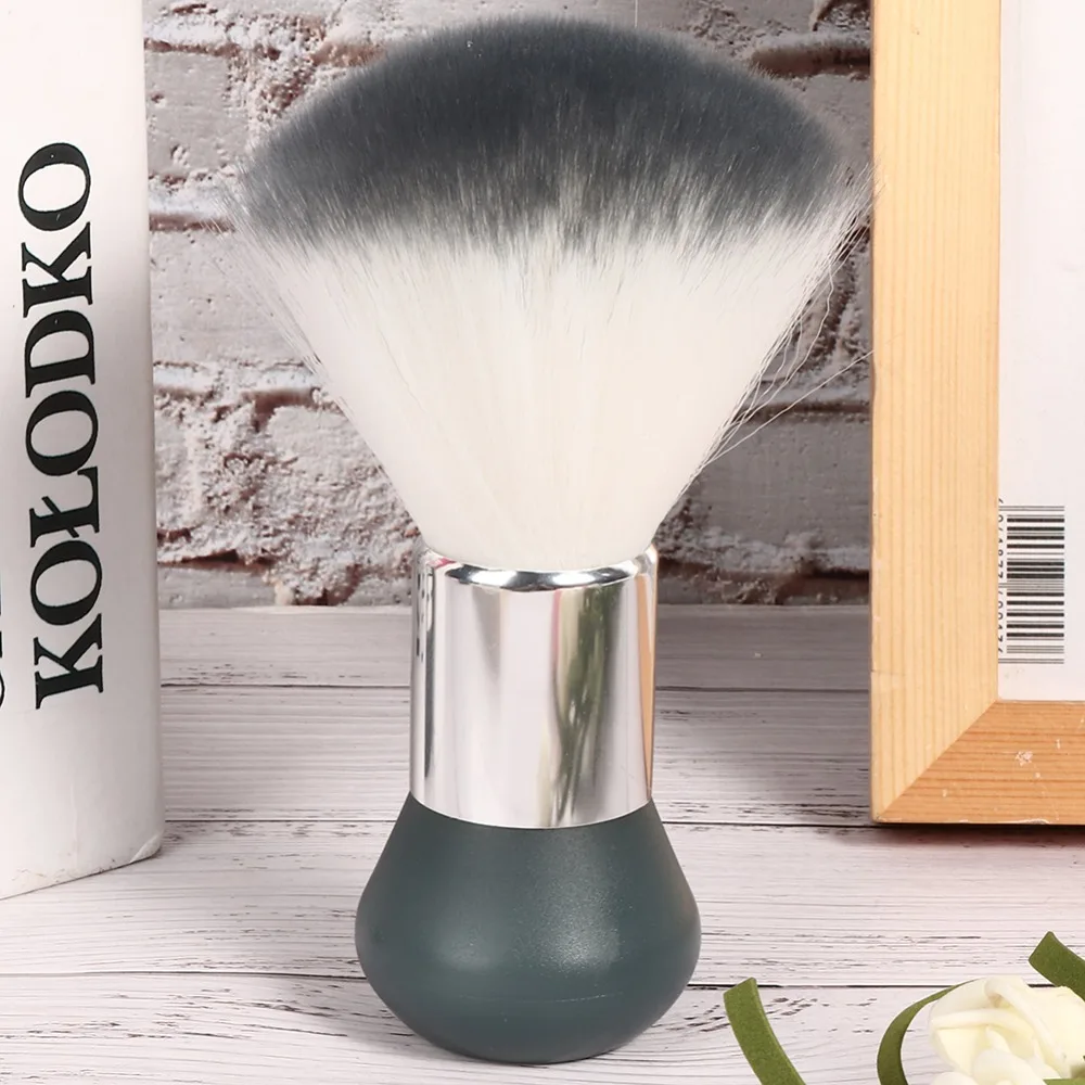 Large Size Broken Hair Sweep Brush Soft Nylon Stand Up Base Barber Shop Broken Hair Sweep Professional Gray Color