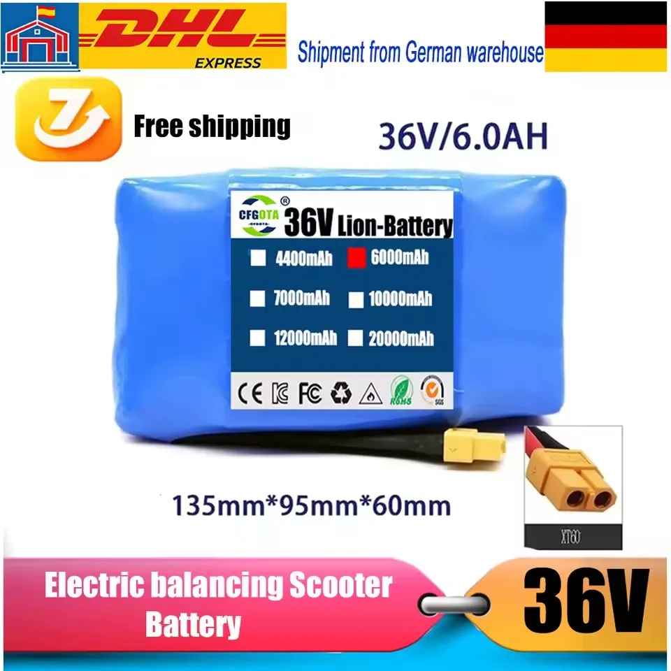 La batteria originale da 36 V e 7000 mAh, configurazione 10s2P, è la batteria agli ioni di litio utilizzata nella piattaforma di sospensione autobilanciante per monocicli.