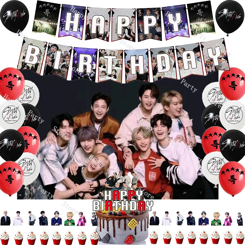 Stry Boys Birthday Party Decoration According Options Stary Boys Balloon Banner Cake Topper Backdrop Toys for Party Supplies view 2