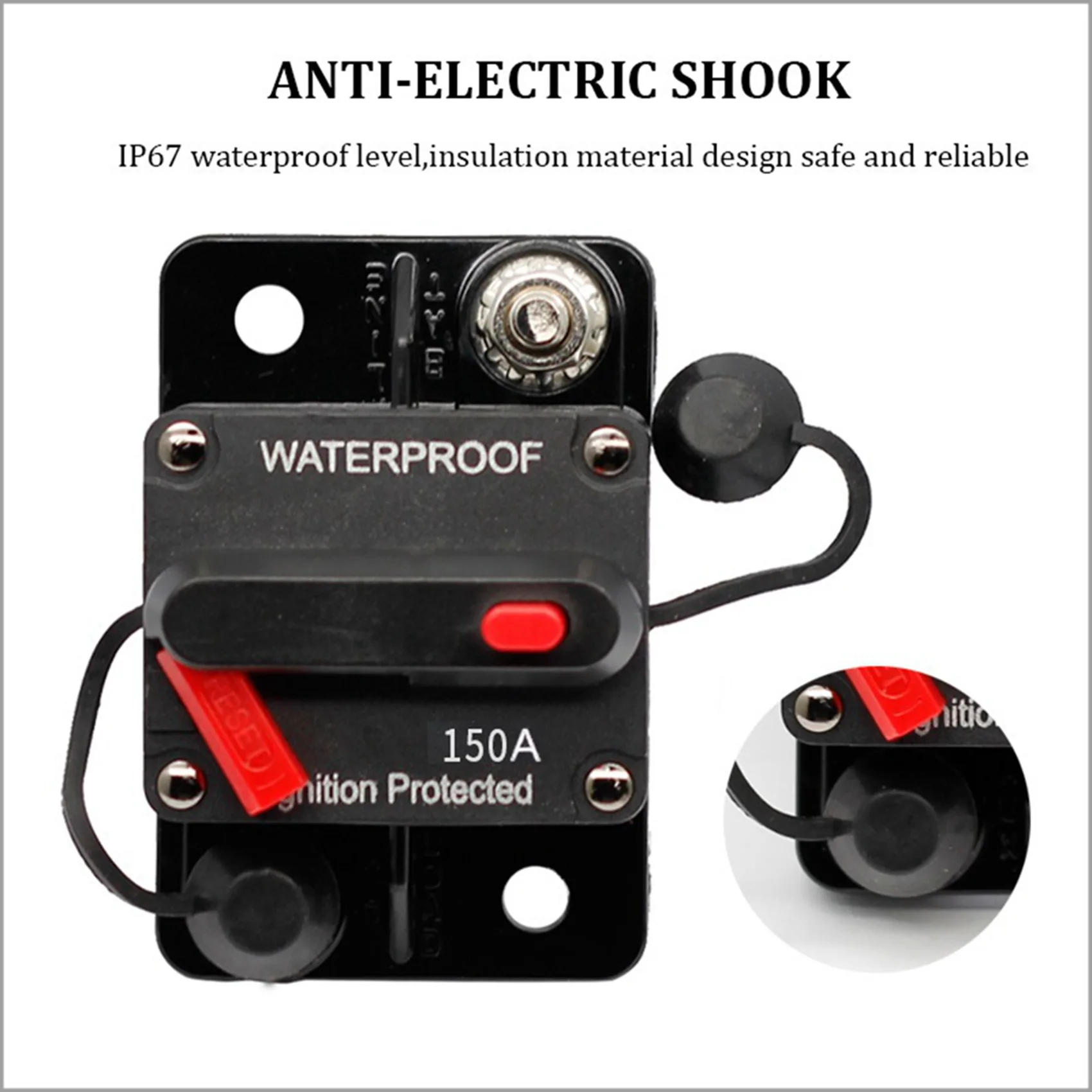 【FLASH DEAL】2X 12-48V DC Circuit Breaker Fuse Reset Waterproof 150A AMP For Car Boat Auto