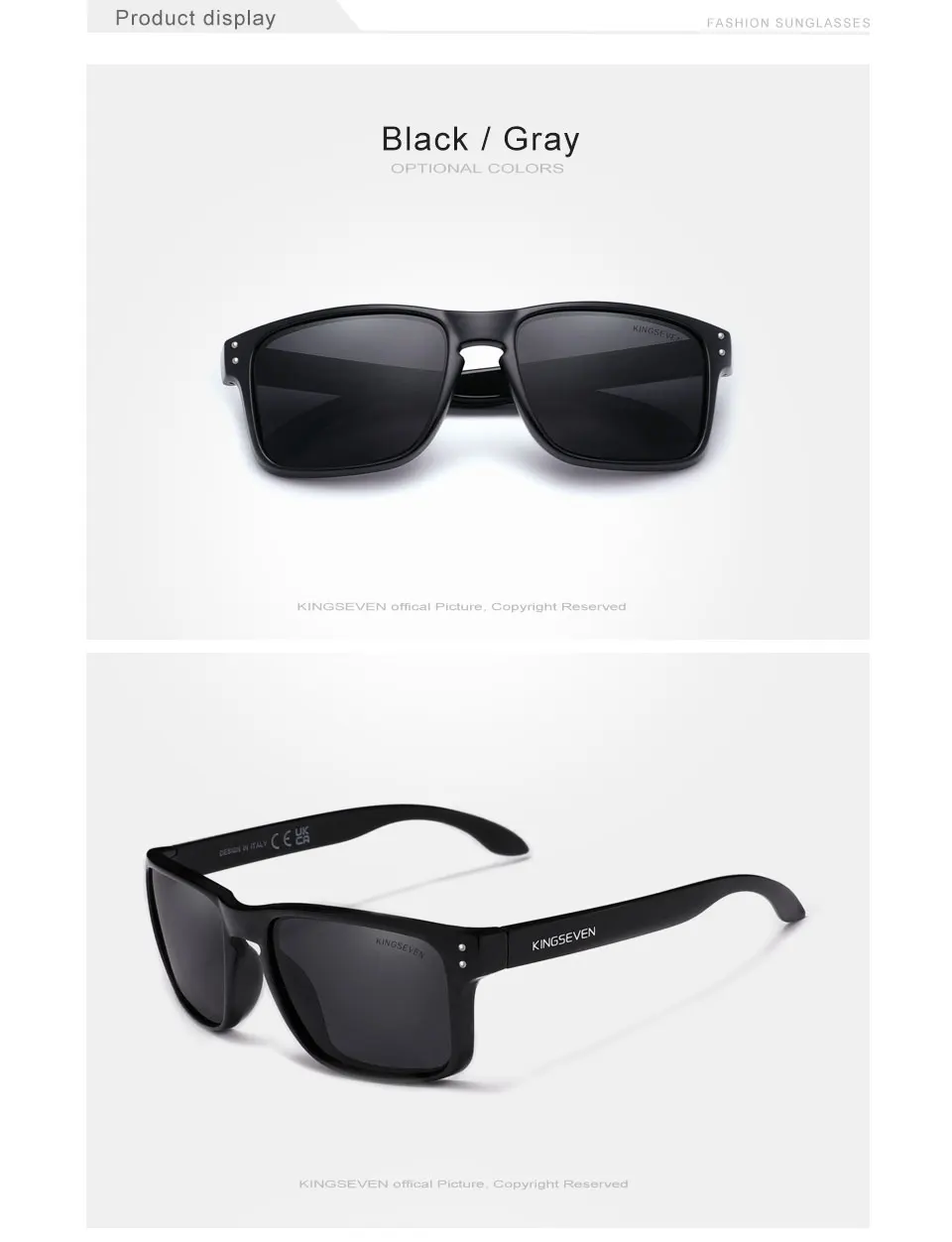 KINGSEVEN Marke Platz Retro TR90 Polarisierte Sonnenbrille Frauen Männer Carbon Faser Muster Design Outdoor Sport Brillen – Detail 4