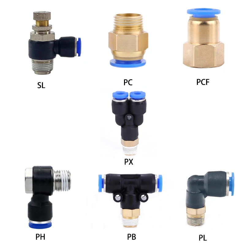 Raccordo rapido aria PL PB PH PX, accoppiatore pneumatico in ottone, filettatura BSPT da 1/4"-3/8", per strumenti compressore e sistemi HVAC