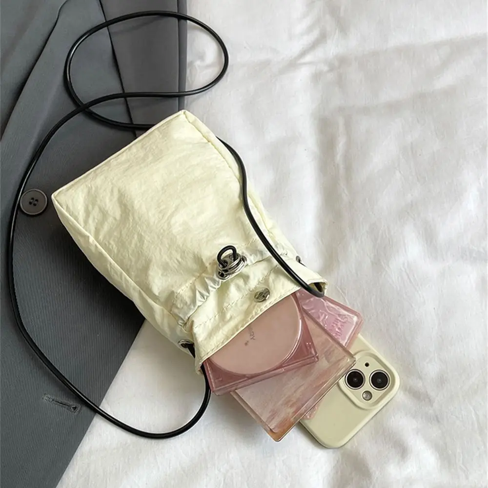 Fashion Small Shoulder Crossbody Bags Solid Color Lightweight Messenger Bag Minimalist Style Nylon Coin Purse for Girls