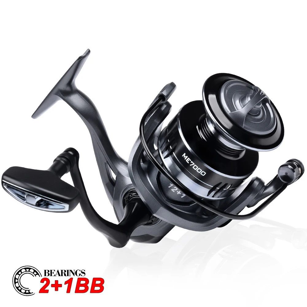 CNC Metal Handle Spinning Fishing Reel Zero Gap Saltwater Boat Long Casting Reel 5.2:1 Gear Ratio 2+1BB Bearings for Sea Fishing