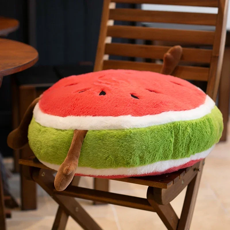 Kawaii Smile Watermelon Cushion Plush Toys Funny Cartoon Fruit Stuffed Pillow Soft Sofa Chair Cushion Lovely Home Decor