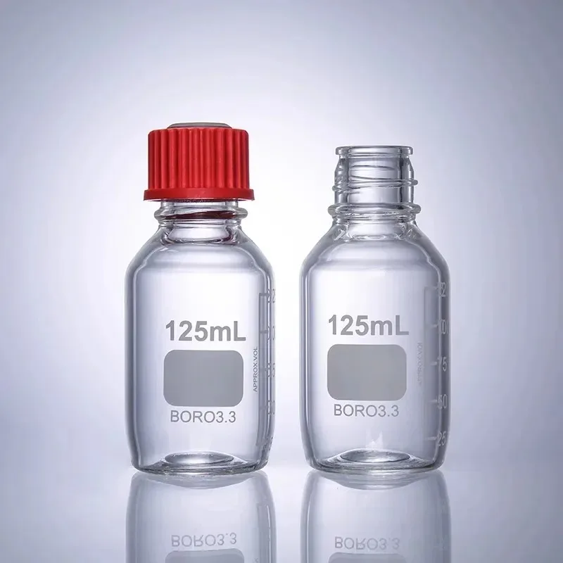 GL32 Media Reagent Bottle 125ml 250ml 500ml Serum Sample Collection Tube 121°C Autoclavable Lab Graduated Storage Bottles