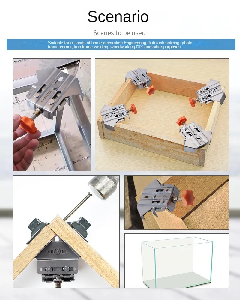 Imagem -04 - Ângulo Direito Braçadeira de Aço para Carpinteiro Posicionamento Rápido Emenda do Painel de Madeira Mini 90 Graus Fixação Clipes Novo