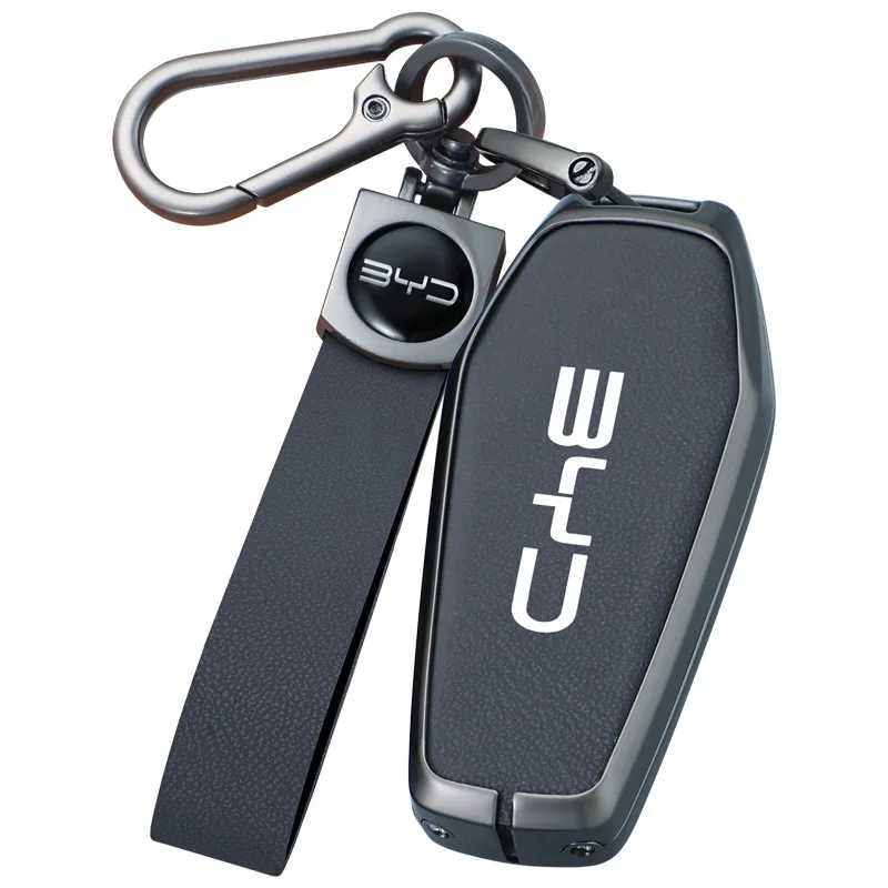 Car Zinc Alloy Leather Remote Control Key Case, Atto 3 Han EV Dolphin Durable Second Song Pro Tang Dm Qin PLUS MAX Yuan