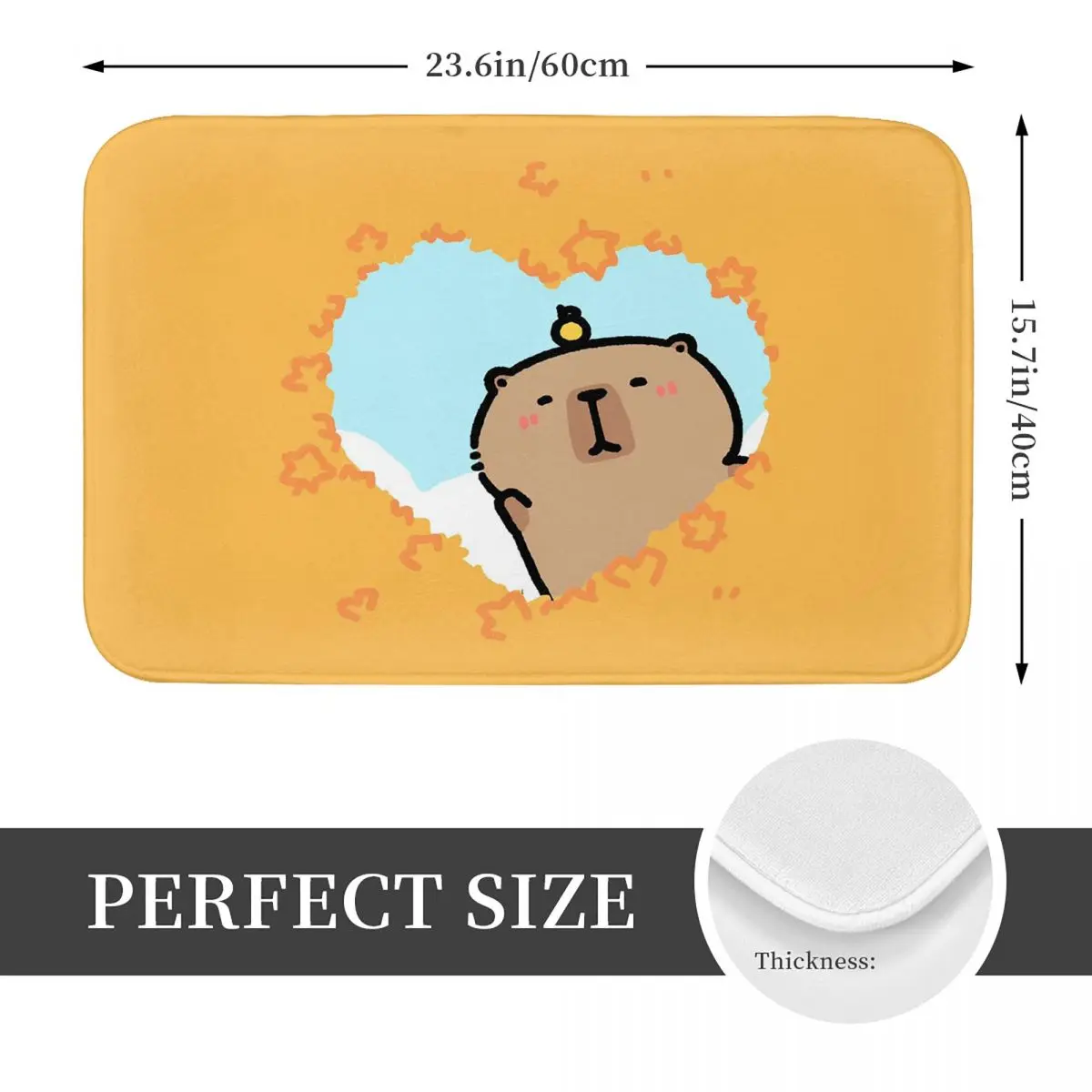 Capybara Cartoon Non-slip Doormat Floor Mat Sand Scraping Carpet Rug for Kitchen Entrance Home Balcony Footpad Mats