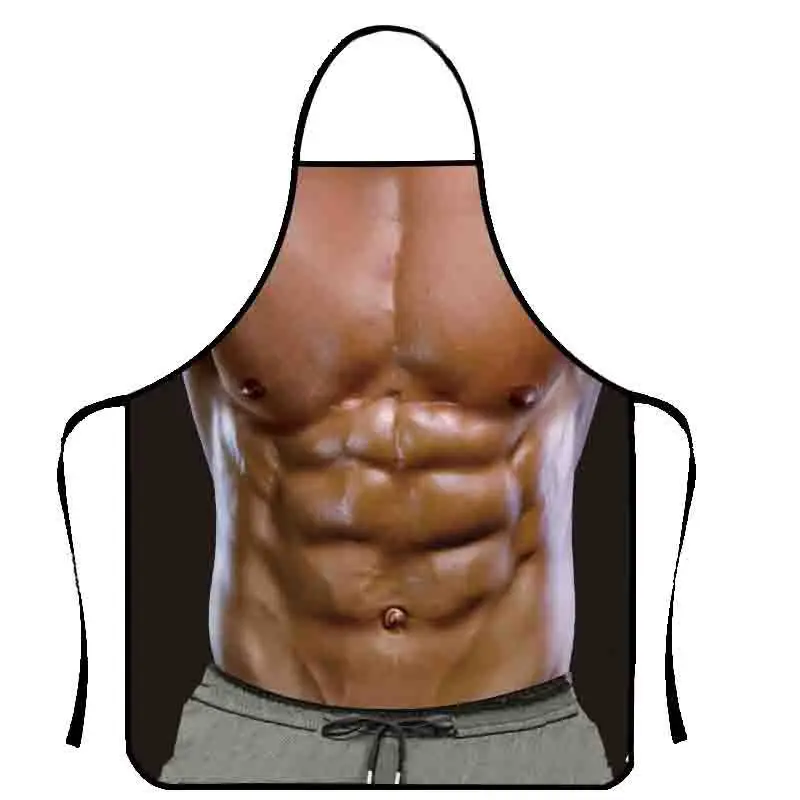 1PC Men's Home Sleeveless Printed Apron Kitchen Waterproof And Anti Staining Printed Apron Suitable For Barbecue And Party