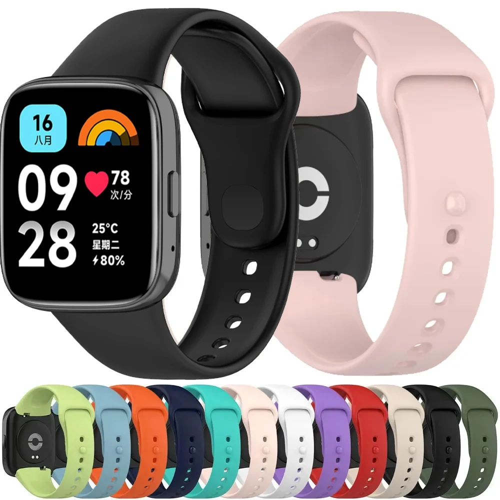 Correa deportiva oficial de silicona para Xiaomi Redmi Watch 3, correa de reloj cómoda y activa para Redmi Watch 3 Lite/accesorio de correa activa