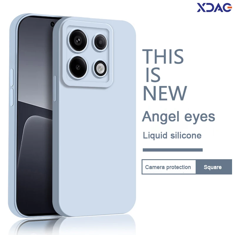 Official Square Angel Eye Back Cover for Xiaomi Poco X6 F6 Pro Neo X6Pro X6Neo F6Pro 5G Original Soft Liquid Silicone Phone Case