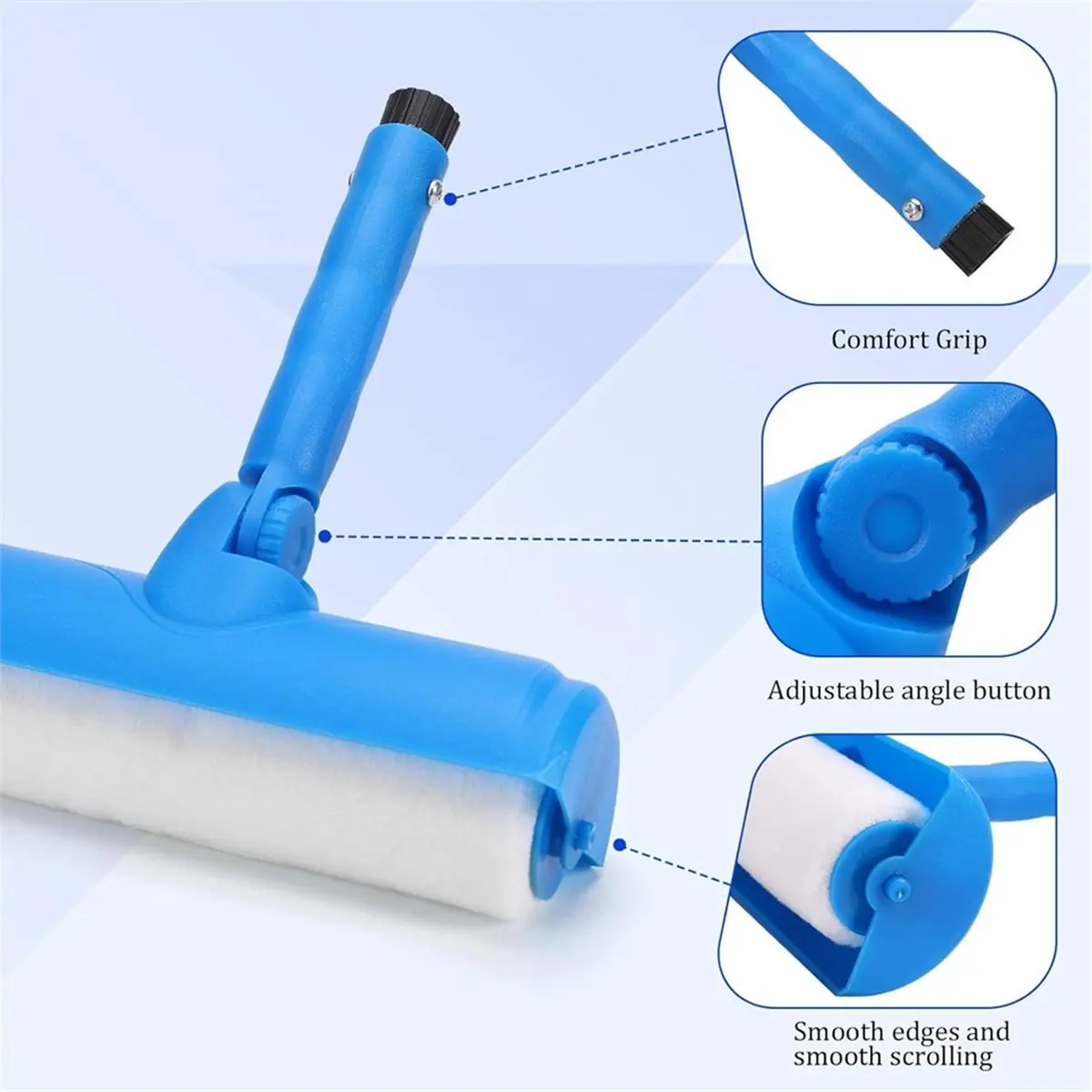 Nuevo rodillo de pintura para techo sin kit de goteo, poste de extensión de 6 pies incluido, rodillo de pintura para techo de 10 pulgadas con escudo y cabezal ajustable